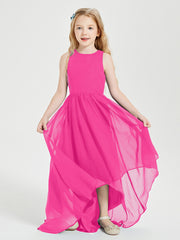 Junior Robes de Demoiselle d'Honneur Asymétriques Exquises Fuchsia