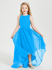 Junior Robes de Demoiselle d'Honneur Asymétriques Exquises Bleu Océan