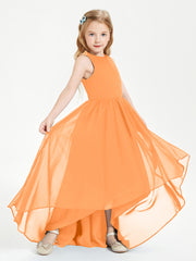 Junior Robes de Demoiselle d'Honneur Asymétriques Exquises Orange