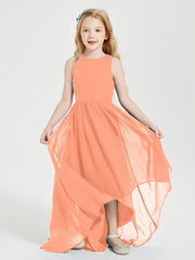 Junior Robes de Demoiselle d'Honneur Asymétriques Exquises Papaye