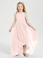 Junior Robes de Demoiselle d'Honneur Asymétriques Exquises Rose Perle