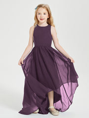 Junior Robes de Demoiselle d'Honneur Asymétriques Exquises Plum
