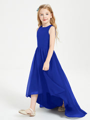 Junior Robes de Demoiselle d'Honneur Asymétriques Exquises Bleu Royale