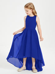 Junior Robes de Demoiselle d'Honneur Asymétriques Exquises Bleu Royale