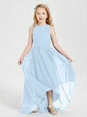 Junior Robes de Demoiselle d'Honneur Asymétriques Exquises Bleu Ciel