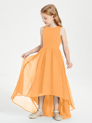 Junior Robes de Demoiselle d'Honneur Asymétriques Exquises Mandarine
