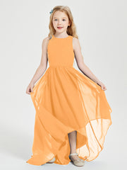 Junior Robes de Demoiselle d'Honneur Asymétriques Exquises Mandarine