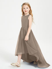 Junior Robes de Demoiselle d'Honneur Asymétriques Exquises Taupe