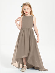 Junior Robes de Demoiselle d'Honneur Asymétriques Exquises Taupe
