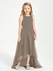 Junior Robes de Demoiselle d'Honneur Asymétriques Exquises Taupe