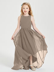 Junior Robes de Demoiselle d'Honneur Asymétriques Exquises Taupe