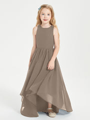 Junior Robes de Demoiselle d'Honneur Asymétriques Exquises Taupe