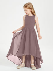 Junior Robes de Demoiselle d'Honneur Asymétriques Exquises Vintage Mauve