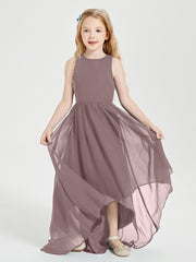 Junior Robes de Demoiselle d'Honneur Asymétriques Exquises Vintage Mauve