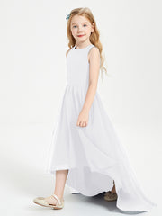 Junior Robes de Demoiselle d'Honneur Asymétriques Exquises Blanc