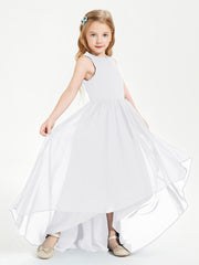 Junior Robes de Demoiselle d'Honneur Asymétriques Exquises Blanc