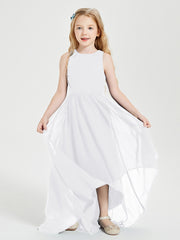 Junior Robes de Demoiselle d'Honneur Asymétriques Exquises Blanc