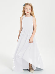 Junior Robes de Demoiselle d'Honneur Asymétriques Exquises Blanc