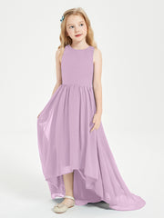 Junior Robes de Demoiselle d'Honneur Asymétriques Exquises Glycine