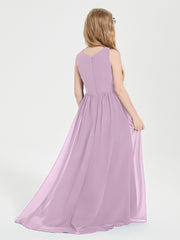 Junior Robes de Demoiselle d'Honneur Asymétriques Exquises Glycine