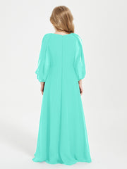 Robes de Demoiselle d'Honneur Junior à Manches Longues Modestes Spa