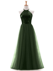Paillettes et Tulle Licou Robe Longue Olive Verte Grande Taille