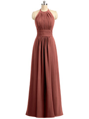 Licou Mousseline Robe Longue avec Bretelle Dentelle terracotta Grande Taille