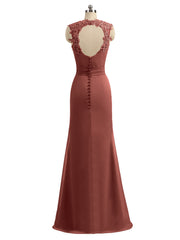 Robe Dentelle Appliquée Bretelle Fourreau Dos Nu terracotta Grande Taille