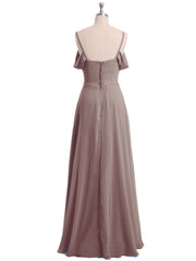 Hors De l'Épaule Spaghetti Bretelle Mousseline Robes Dusk