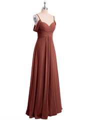 Hors De l'Épaule Spaghetti Bretelle Mousseline Robes terracotta Grande Taille