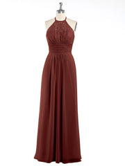 Licou Mousseline Et Dentelle Robes Longues terracotta Grande Taille