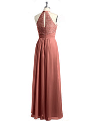 Licou Mousseline Et Dentelle Robes Longues terracotta Grande Taille