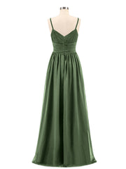 Bretelles Spaghetti Mousseline Maxi Robes Olive Verte Grande Taille