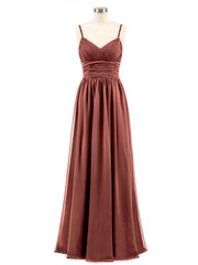 Bretelles Spaghetti Mousseline Maxi Robes terracotta Grande Taille