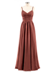 Bretelles Spaghetti Mousseline Maxi Robes terracotta