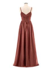 Bretelles Spaghetti Mousseline Maxi Robes terracotta