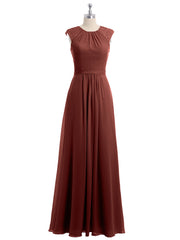 Mousseline Et Dentelle Dos Nu Longueur Complète Robe terracotta Grande Taille