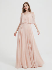 Volants Manches Spaghetti Bretelle Mousseline Robes Rose Perle