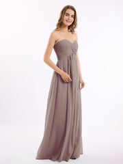 Sans Bretelles Empire Mousseline Robes Avec Cœur Dusk