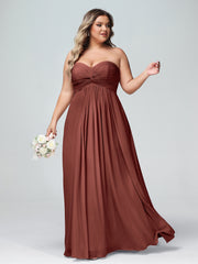 Sans Bretelles Empire Mousseline Robes Avec Cœur terracotta Grande Taille