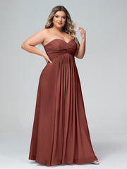 Sans Bretelles Empire Mousseline Robes Avec Cœur terracotta Grande Taille