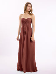 Sans Bretelles Empire Mousseline Robes Avec Cœur terracotta