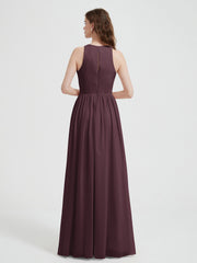 Licou Mousseline Simple Robe Avec Fente Cabernet
