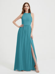 Licou Mousseline Simple Robe Avec Fente Jade