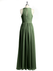 Licou Mousseline Simple Robe Avec Fente Olive Verte Grande Taille
