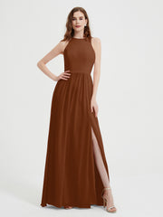 Licou Mousseline Simple Robe Avec Fente terracotta Grande Taille