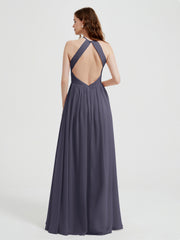 Licou Mousseline Robes Avec Corsage Plissé Orageux