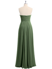 Sans Bretelles Col En Cœur Mousseline Robes Olive Verte Grande Taille