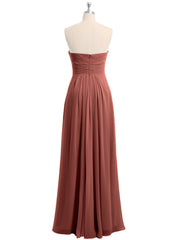 Sans Bretelles Col En Cœur Mousseline Robes terracotta Grande Taille