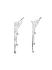 Boucles d'oreilles à pampilles en strass scintillants